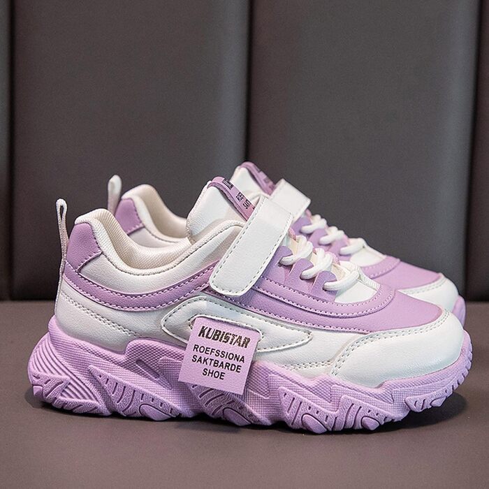 Дитячі кросівки для хлопчиків та дівчаток, сітка, дихаючі, спортивні, зала, фітнес, антиковзаючі, мода, біг, повсякденні (35 EU, фіолетовий)