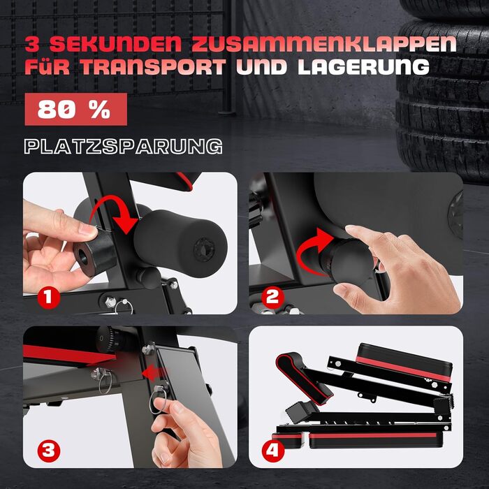 SOFTHOM Складана лавка для тренувань 8-в-1, 400 кг, для дому, фітнесу, силових тренувань, римський стул