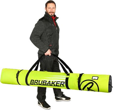 Набір BRUBAKER Champion: сумка для лиж і взуття, 170 см, неонова жовта/чорна