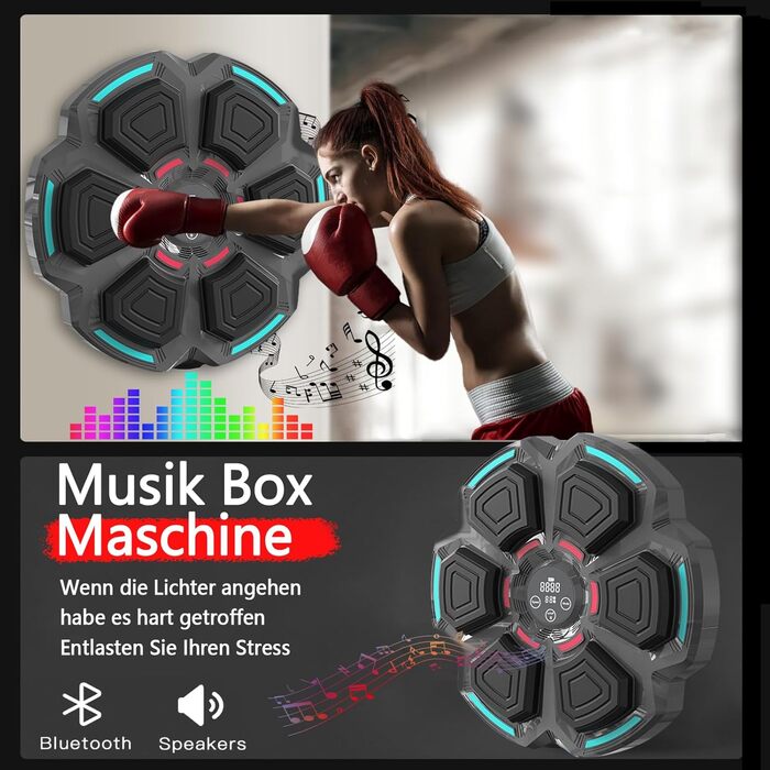 Музичний боксерський тренажер з Bluetooth, для дому, з рукавичками, для дітей та дорослих
