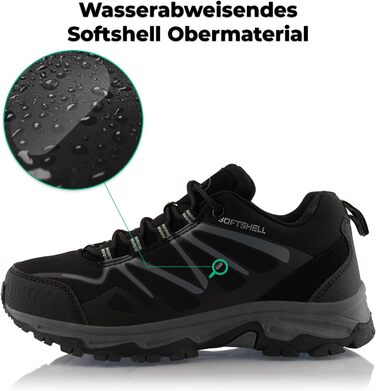 Трекінгові черевики для жінок та чоловіків, дихаючі, чорно-зелені, 36 EU, чорно-сірі