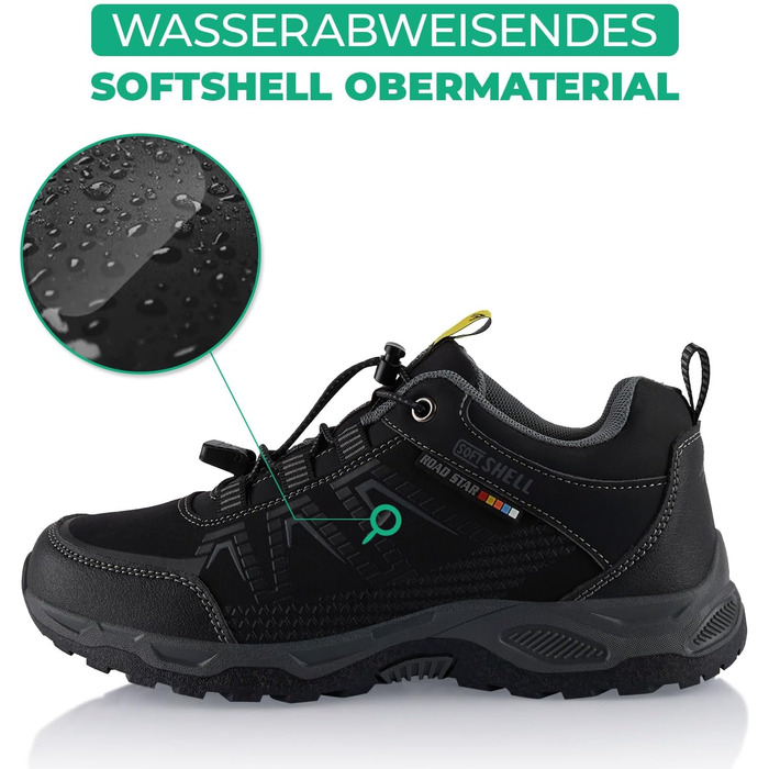 Черевики для трекінгу та трейлраннінгу Softshell для жінок та чоловіків, чорні (46 EU)