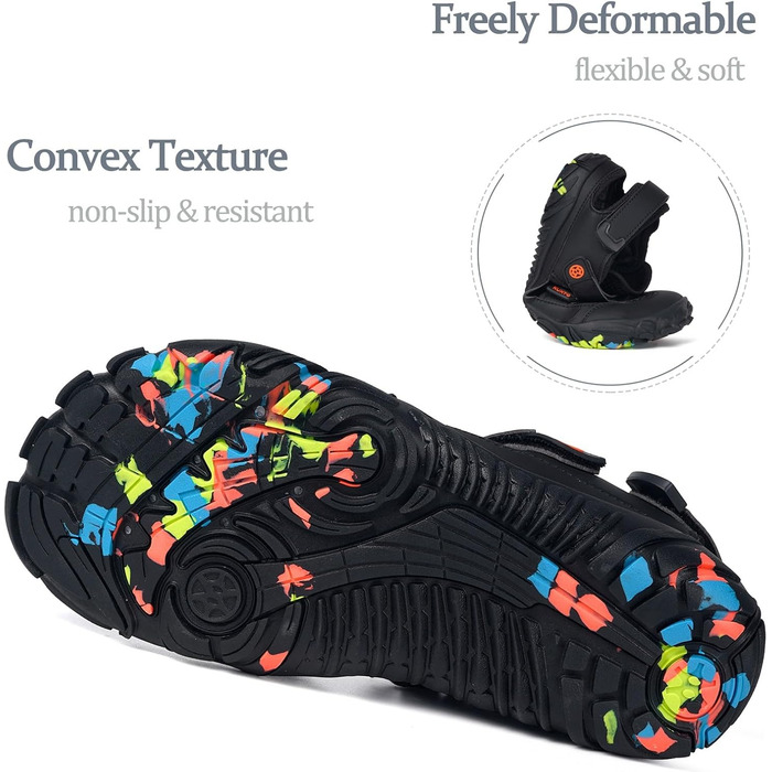 Чоловічі сандалі для плавання Hsyooes спортивні аквашузи пляжні шльопанці для хайкінгу швидковисихаючі чорні 43 EU