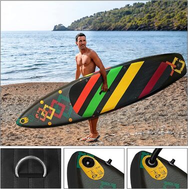 Надувна SUP-дошка ALPIDEX 320x76x15 см, до 200 кг, комплект: весло, плавники, насос, ремінець, рюкзак, ремкомплект, легка та міцна