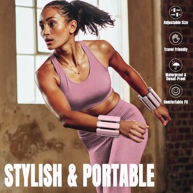 Набір обтяжувачів для ніг Sportneer 2шт (0,5 кг та 1 кг) для йоги, танців, аеробіки (рожевий)