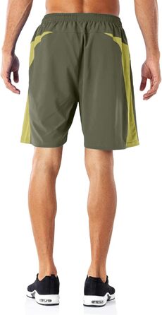 Шорти спортивні чоловічі HMIYA, швидковисихаючі, з кишенею на блискавці, світло-зелені (XXL)