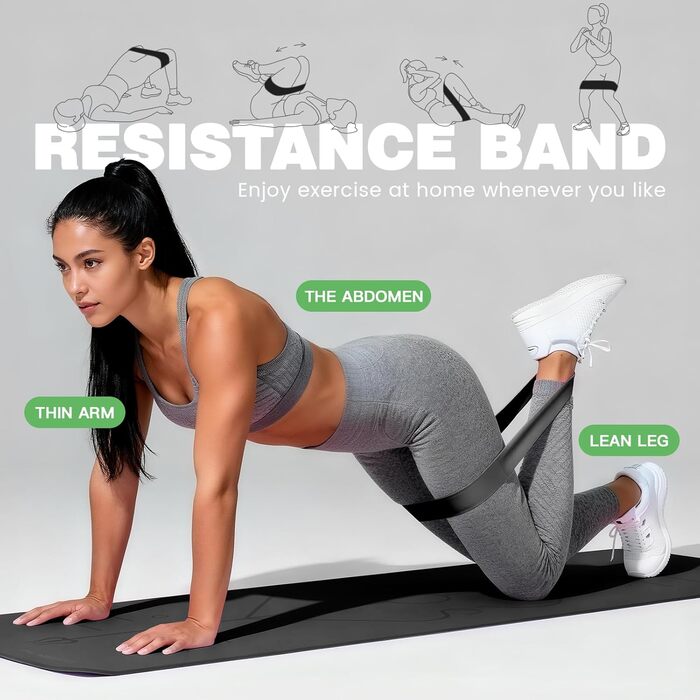 Килимок для йоги Soontrans 183x68 см, 8 мм, TPE з опорами, наколінниками та еспандером. Чорний