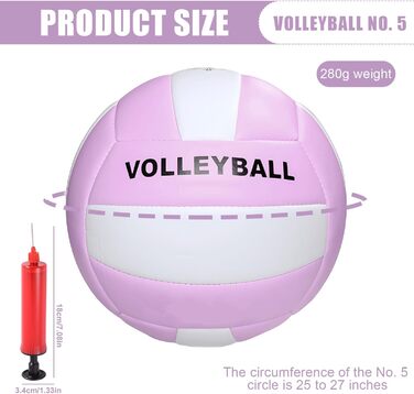 М'яч для волейболу WANDGU Beachvolleyball: М'який дотик, водонепроникний, офіційний розмір 5, 64 см, 1 шт.
