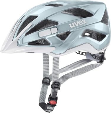 Велосипедний шолом uvex active для жінок і чоловіків, розмір 56-60 см, aqua white, регульований, з можливістю встановлення LED-світла, універсальний захист