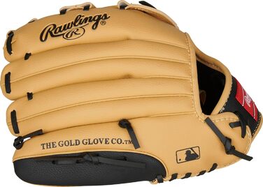 Дитяча бейсбольна рукавичка Rawlings Players Series для T-Ball, правша, 29,2 см (9-11,5''), 7–9 років, верблюжий/чорний