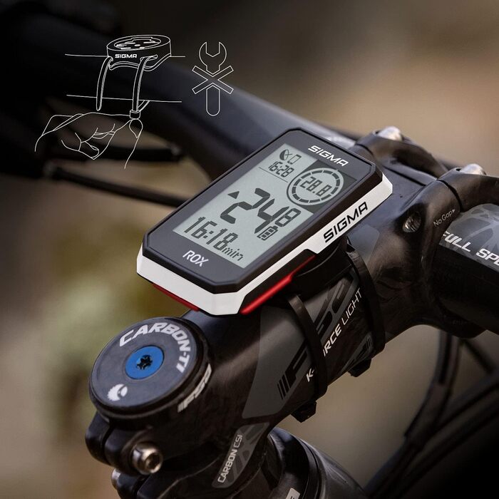 Велокомп'ютер SIGMA Sport ROX 2.0 Білий, бездротовий, GPS-навігація, з кріпленням, для велосипеда, для активного відпочинку