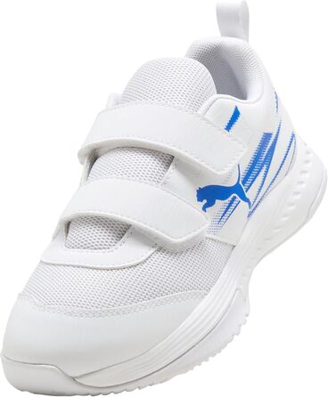 Дитячі унісекс кросівки Puma Varion II V Jr для залу (Indoor Court Shoe), білі з синім, розмір 34 EU