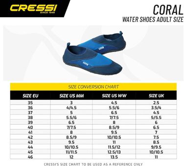 Взуття для водних видів спорту Cressi Coral Unisex, 37 EU, блакитний/темно-синій