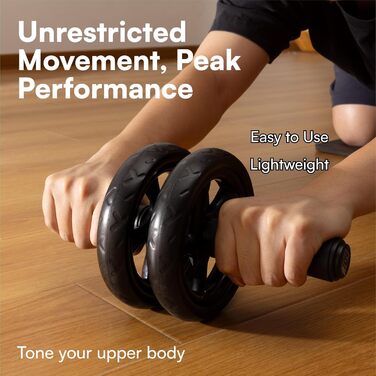 Ролер для пресу H&S Fitness - тренажер для пресу з посиленою амортизацією, аб-ролер, тренажер для пресу