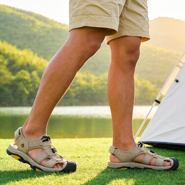 Чоловічі сандалі Mishansha закриті дихаючі водонепроникні, антиковзкі для активного відпочинку, розмір 40 EU, хакі