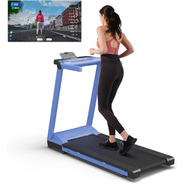 Лякуффі Raceable Walking Pad: біговий килимок для ходьби з керуванням через додаток, AI-тренування та підтримка Wearable Devices (Синьо-Чорний)