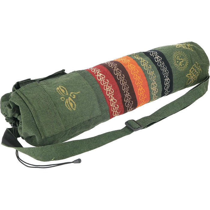 Сумка для йога-мату GURU SHOP Boho, батік, бавовна, зелена, унісекс, 70x23x13 см, з Непалу