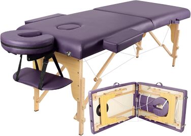 Масажне ліжко Massageliege, портативне, дерев'яне, складне, для тату, воску, спа та фізіотерапії з тканинною сумкою