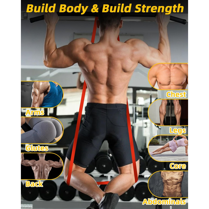 Набір еластичних стрічок FAOKZE для фітнесу, йоги, стрейчингу та силових тренувань (5 шт.)