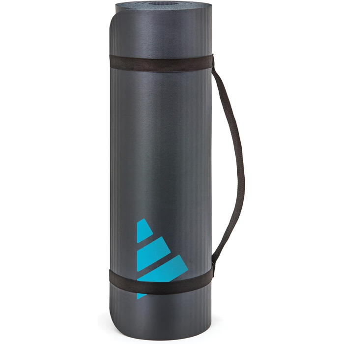 Килимок для йоги adidas Tie-Dye – 10 мм NBR, нековзний, захищає суглоби, з ручкою, товстий килимок для пілатесу та фітнесу, 183x61 см (Блакитний)