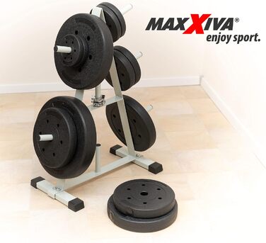 MAXXIVA Комплект гантельних дисків 2×15 кг, цемент, для силових тренувань, фітнесу, бодібілдингу, діаметр 30 мм