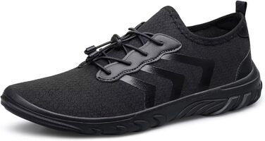 Чоловічі та жіночі аквашузи для плавання та відпочинку на пляжі. Швидковисихаючі, підошва для босої ноги, чорний колір, 40 EU