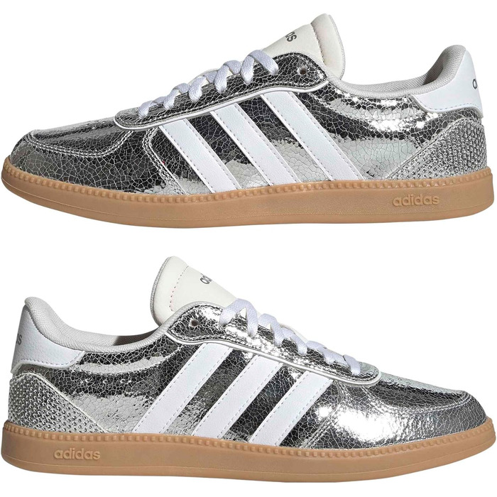 Жіночі кросівки adidas Breaknet Sleek (40.5 EU, сріблястий/білий, пісочна підошва)
