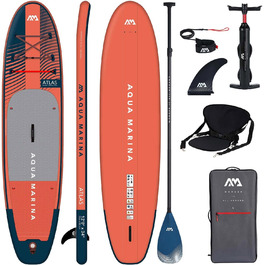Надувна SUP-дошка Aqua Marina Atlas 366x86x15 см з сидінням для каяка, комплект, червона