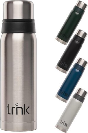 Термос trnk Outdoor Polar 2 з нержавіючої сталі 750 мл, BPA-free, 24 години збереження тепла, 2 чашки-кришки, для подорожей, сріблястий