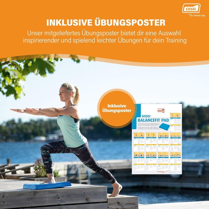 Балансувальна подушка Sissel Balancefit, TPE, антиковзка, для тренування рівноваги та координації, до 120 кг, синя, для дому та вулиці