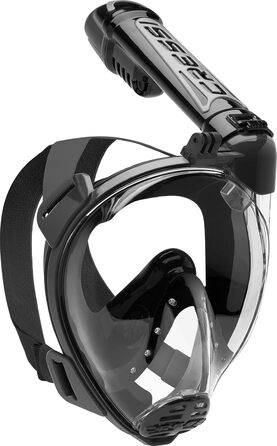 Маска для снорклінгу Cressi Duke Full Face - повна маска з трубкою, чорна, S/M