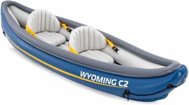 Надувний двомісний каяк Intex Wyoming C2 синій, 307 x 89 x 53 см