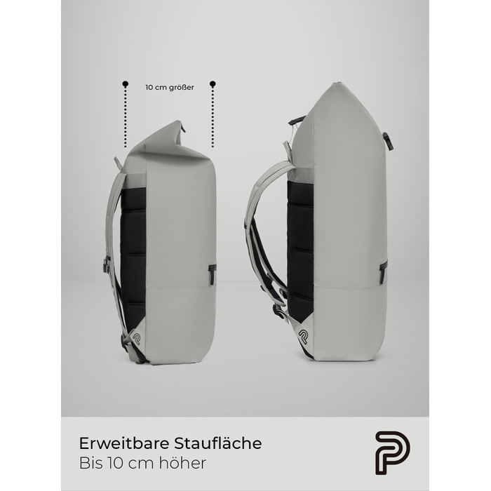 Рюкзак Pactastic Rolltop 70 л, водостійкий, для ноутбука, розширюваний, веганський матеріал, ручна поклажа