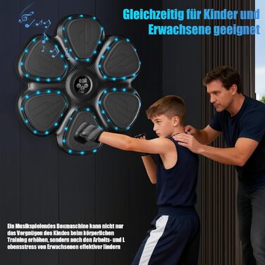 Музична боксерська машина Smart Music Boxing Machine - для дорослих та дітей, Bluetooth, 12 швидкостей, з підрахунком ударів