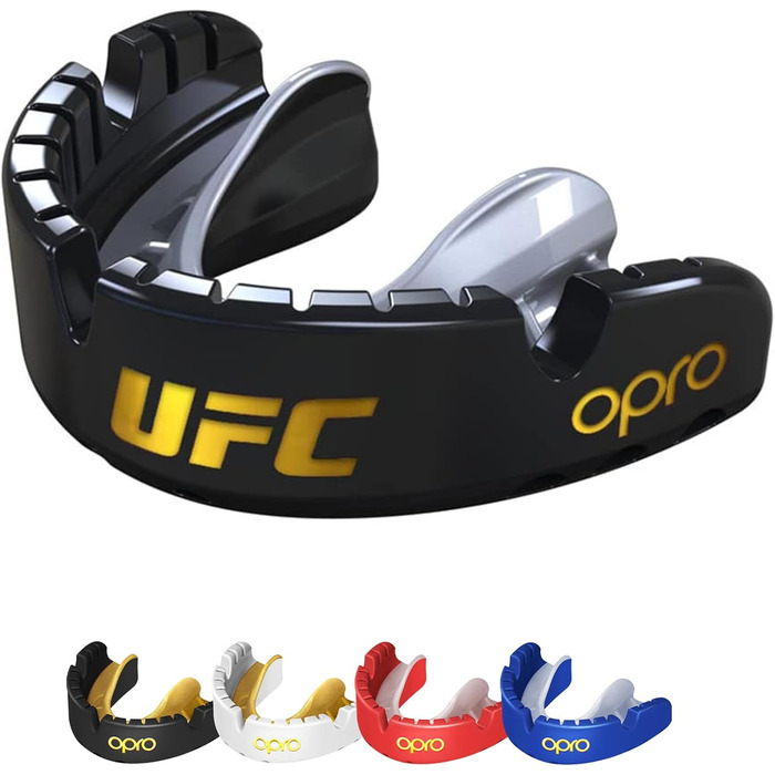 Захист для зубів OPRO Gold Level для брекетів, спортивний капу для дорослих, чорний/срібний