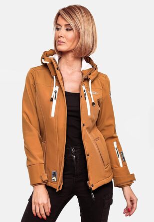 Жіноча демісезонна куртка-софтшелл MARIKOO з капюшоном, колір Caramel Brown, розмір XXL