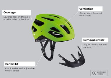 Велошолом BBB Kite 2.0 для шосе і MTB, знімний візор, кріплення для LED, BHE-29B, розмір L (58-61 см), глянцевий синій