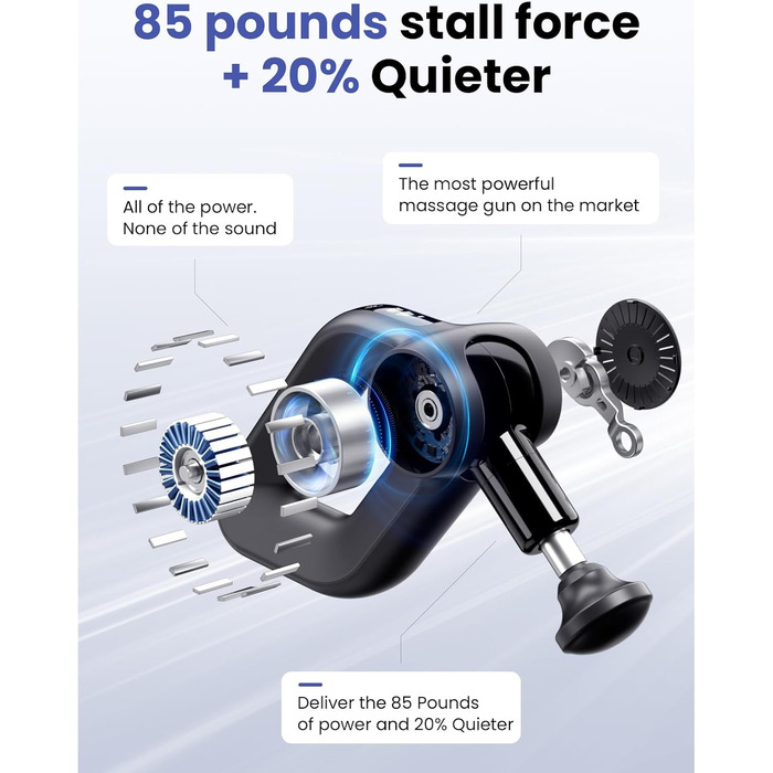 Масажер для м'язів Bob and Brad D6 Pro з OLED-екраном та великою амплітудою 16 мм, сумка в комплекті, чорний