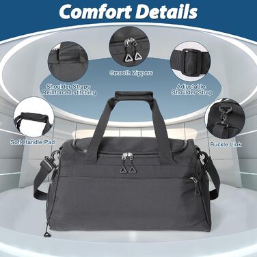 Спортивна сумка Romon для подорожей та тренувань з відділенням для взуття та мокрих речей (39 x 23 x 22 см, чорний)