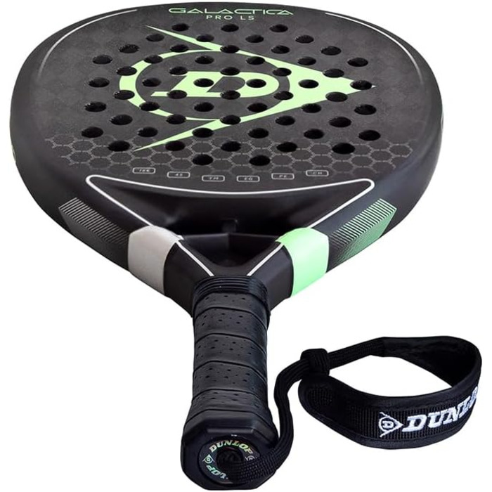 Ракетка для падел Dunlop V25, універсальний розмір, чорно-зелена
