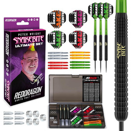 Дротики Red Dragon Peter Wright Snakebite Brass зі сталевим вістрям, набір для дартсу, професійні