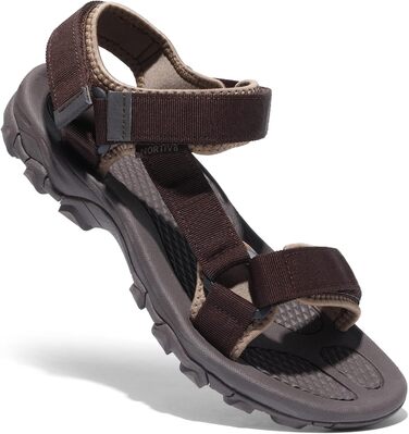 Чоловічі літні сандалії NORTIV 8 для піших прогулянок, спорту та відпочинку на природі (44 EU, Коричневий)