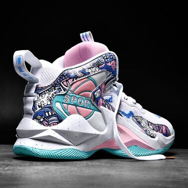 Кросівки баскетбольні чоловічі/жіночі, спортивні, для ходьби, легкі, з антиковзкою підошвою, зносостійкі, розміри 36-45 EU, білі/рожеві