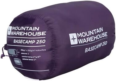 Спальний мішок Mountain Warehouse Basecamp 250 - для дорослих та дітей, блакитно-зелений (темно-фіолетовий)