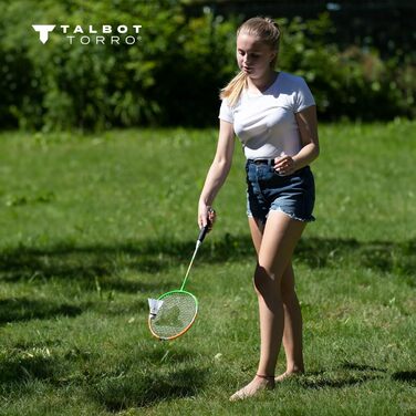 Бадмінтонний набір Talbot-Torro 4-Attacker Plus: 4 ракетки, 3 волани, сітка, сумка