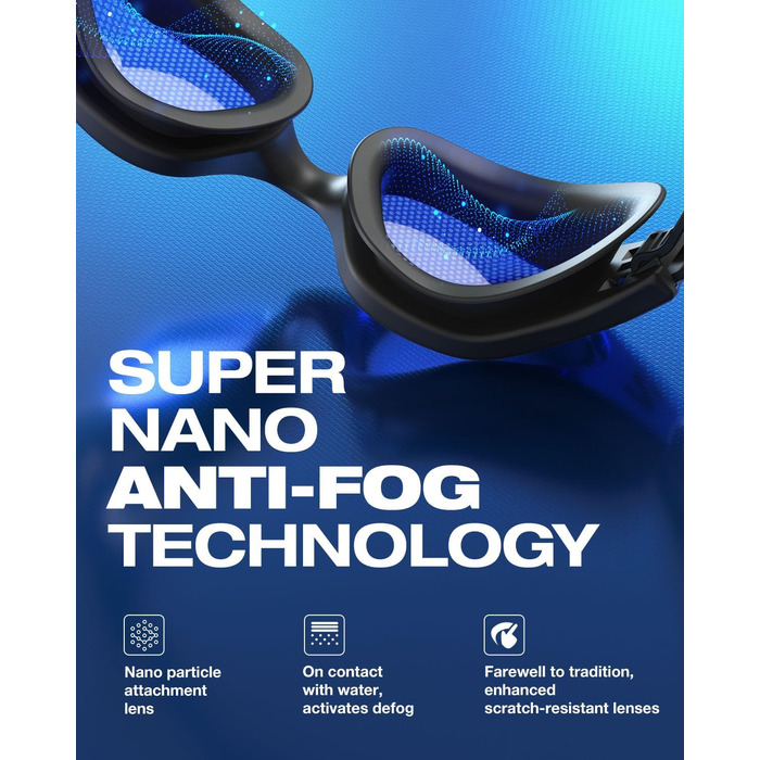 Окуляри для плавання ZIONOR G1 NAVA Anti-Fog (антизапітні), дорослі, унісекс, 100% UV-захист, чорно-сині