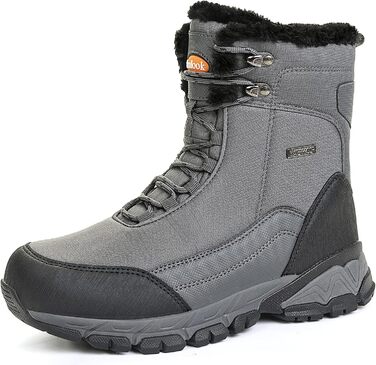 Чоловічі зимові чоботи Shulook, водонепроникні, утеплені хутром, для трекінгу та хайкінгу, з антиковзкою підошвою (46 EU, сірі)