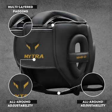 Захисний шолом Mytra Fusion для боксу, MMA, кікбоксингу, тхеквондо, карате, універсальний розмір