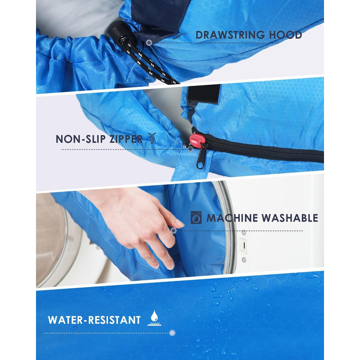 Водонепроникний мішок для спорядження для дорослих, хлопчиків та дівчаток. Підходить для кемпінгу, хайкінгу, подорожей, полювання. З компресійними мішками. (Königblau, L)