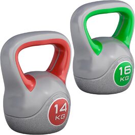Кетлбел GORILLA SPORTS® з пластику, 2-20 кг, окремо або набір, з/без підставки – гиря для фітнесу, тренувань, домашнього спортзалу
